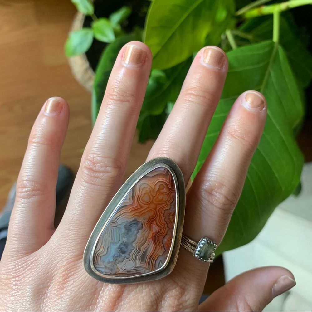 Agate statement ring